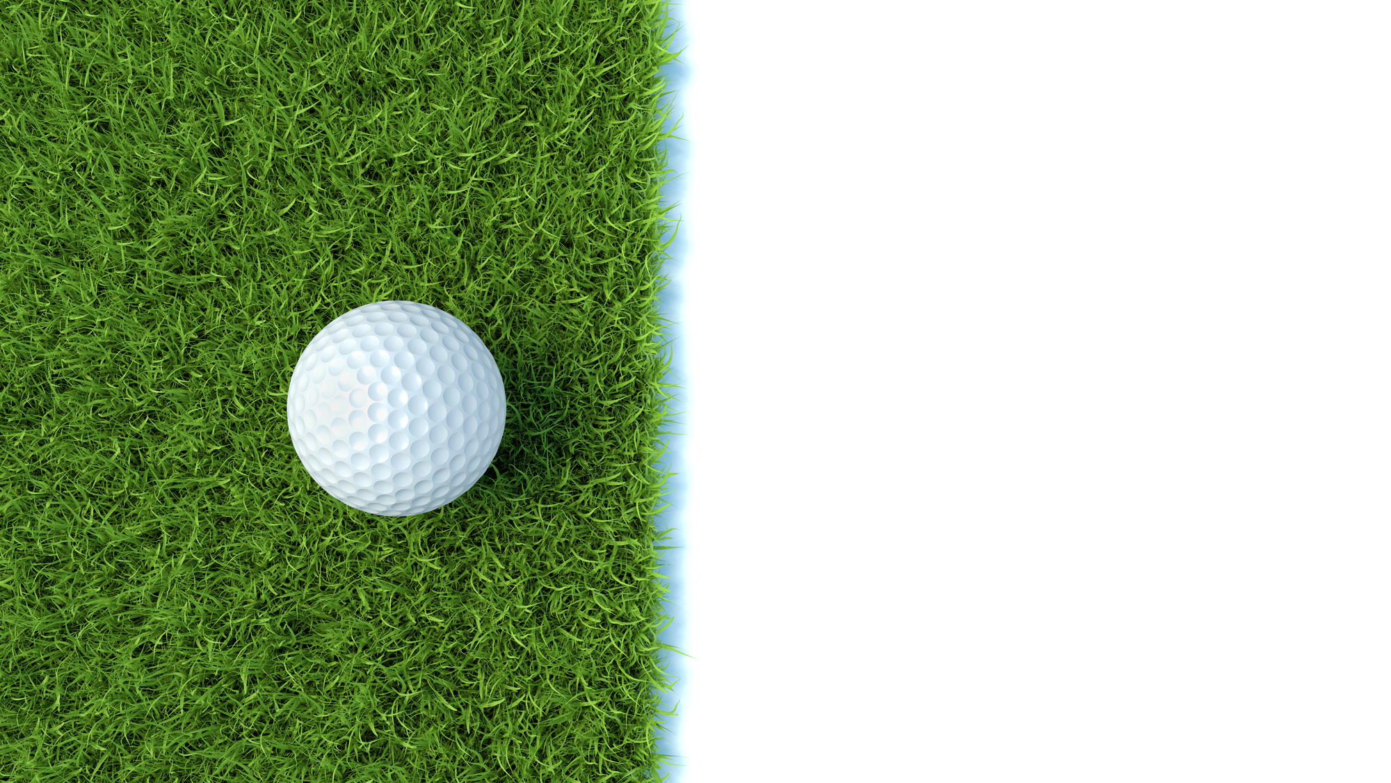 3d render of golf ball on green lawn